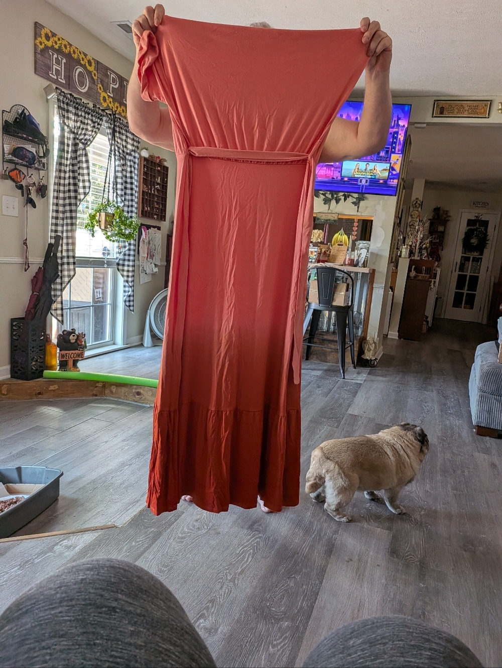 Peach/Burnt Orange Ombre Women’s Maxi Dress by New Directions - Picture 5 of 7